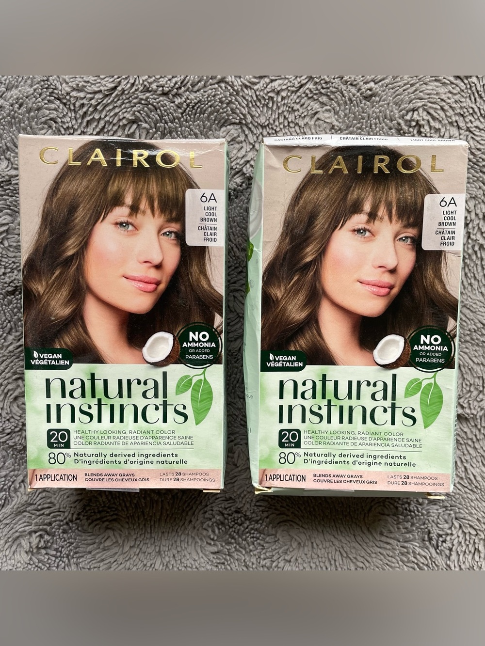 2 Pack Brand New Clairol Natural Instincts  Hair color 6A Light Cool Brown.